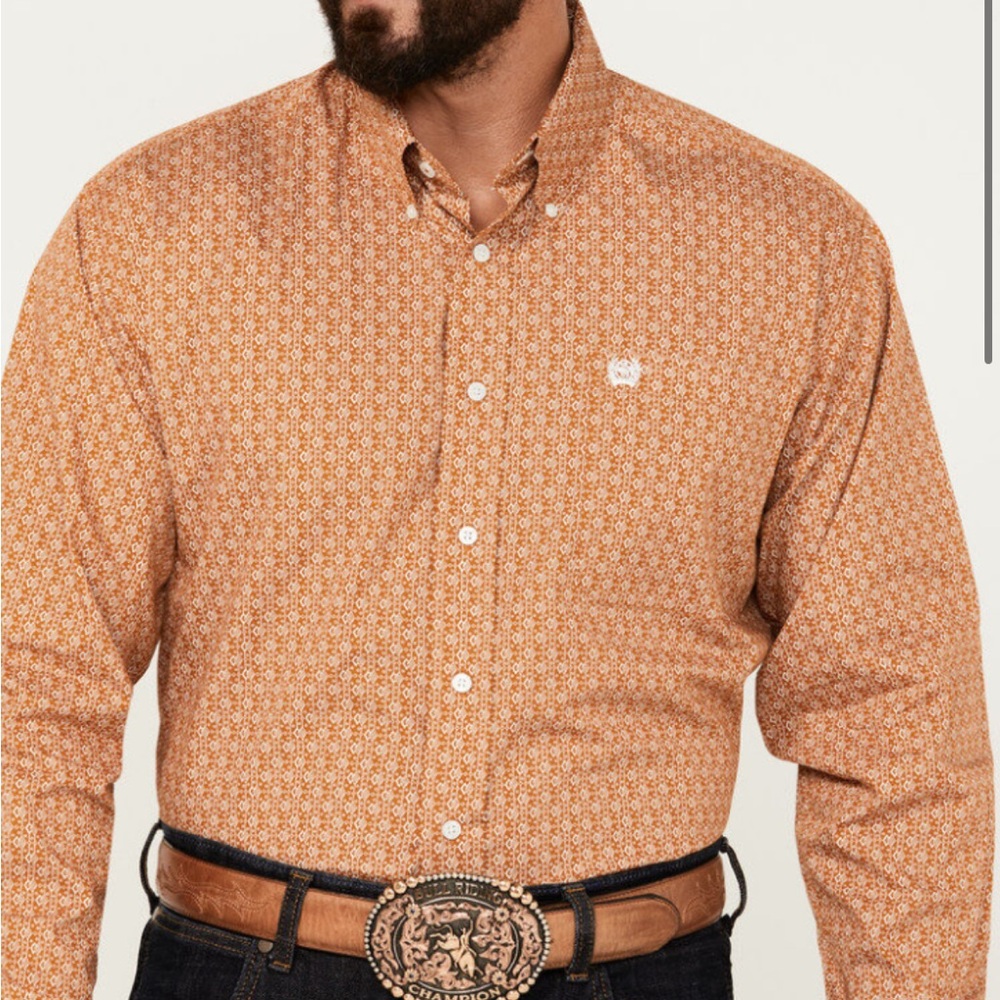 Men's Cinch Brown Patterned Shirt